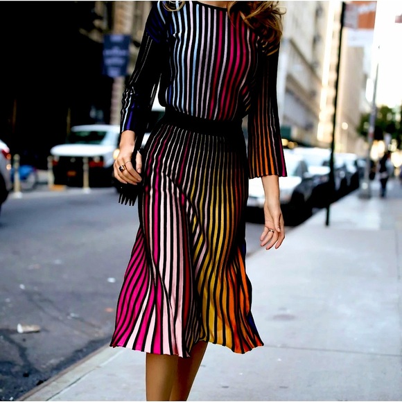 NWT 🆕✨KENZO (Paris) Midi Flare Rib Knit Skirt, NEW✨ - Picture 3 of 17